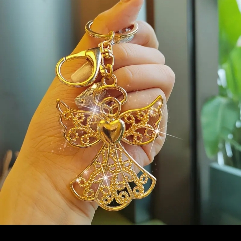 Angel Purse Charm/Keychain Gold